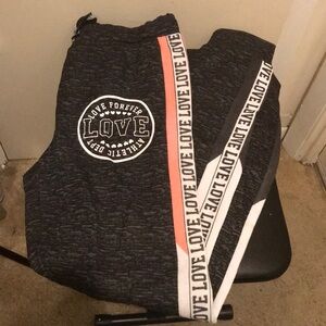 Ladies Joggers - Black and White and Pink